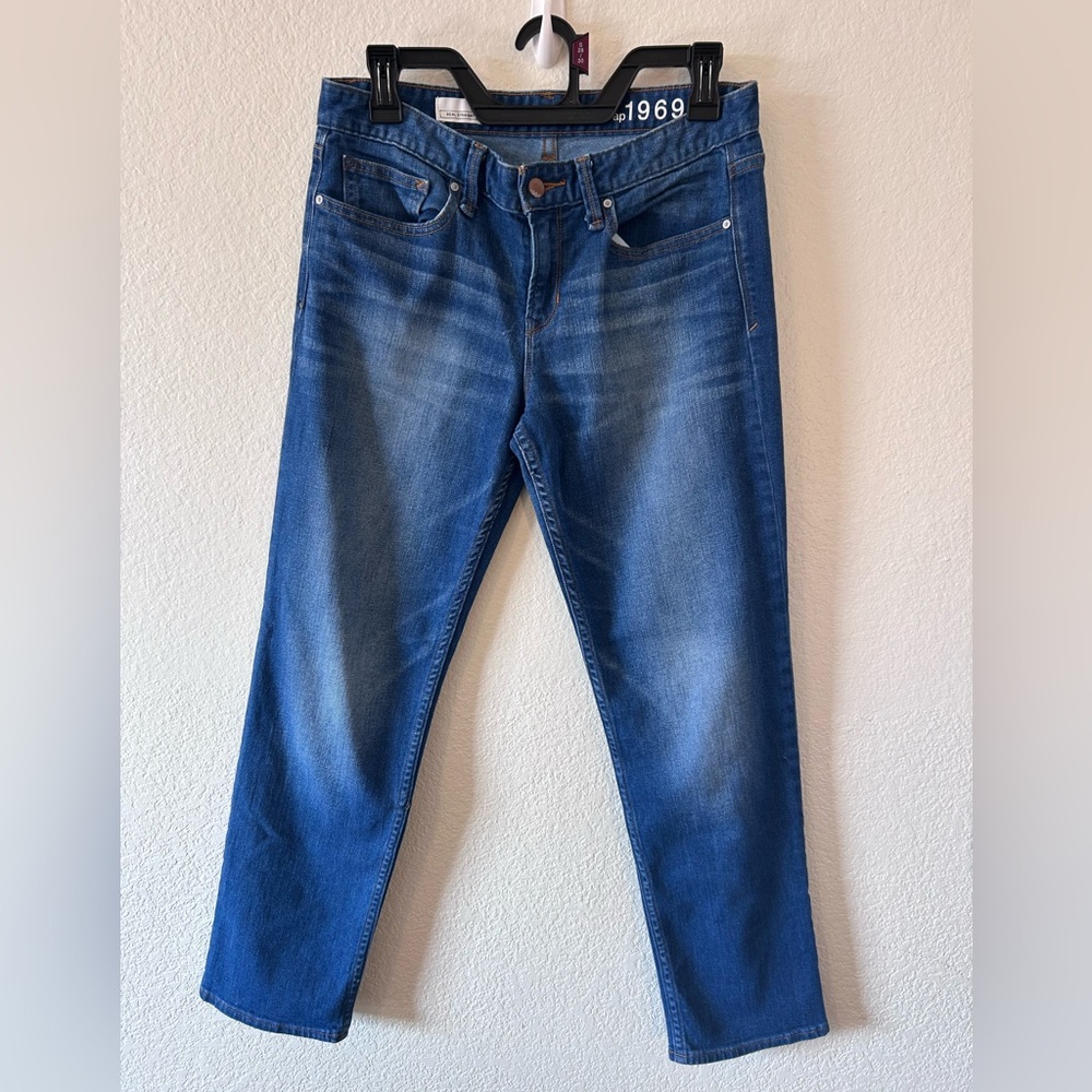 GAP‎ Real Straight Jeans – Laguna Blue Wash Women's Denim SZ 28